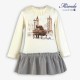 Miranda Winter Girl Beige Dress Gray Tulle