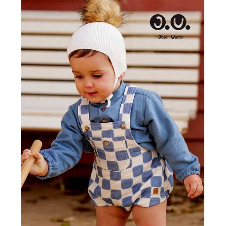 José Varón Invierno Conjunto bebé niño Damero Porcelana