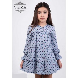 Vera Invierno Vestido niña Azul Corazones