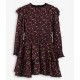 Miranda Invierno Vestido niña Negro Florecitas Fucsia