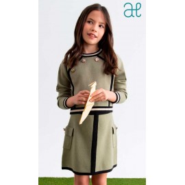 Abel & Lula Invierno Conjunto niña Tricot Verde Laurel