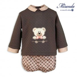 Miranda Invierno Conjunto bebé niño Marrón Osito