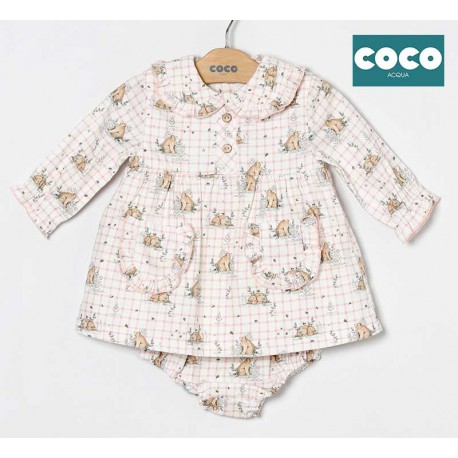 Coco Acqua Invierno Vestido bebé niña Rosa Osos