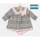 Coco Acqua Winter Baby Girl Squared Dress Pink Tie