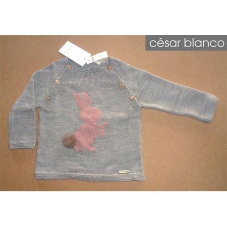 Cesar Blanco Winter Baby Sweater Rabbit Gray