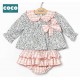 Coco Acqua Winter Baby Girl Set Flowers and Pink Squares