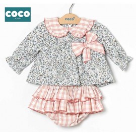 Coco Acqua Invierno Conjunto bebé niña Liberty Cuadros Rosas