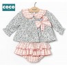 Coco Acqua Invierno Conjunto bebé niña Liberty Cuadros Rosas