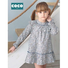 Coco Acqua Invierno Vestido niña Liberty Azul Nublado