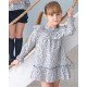 Coco Acqua Winter Girl Blue Dress Small Flowers