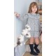 Coco Acqua Winter Girl Blue Dress Small Flowers