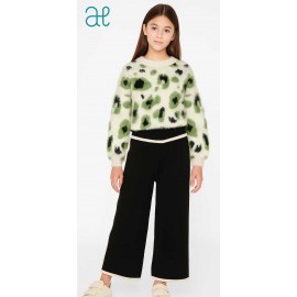 Abel & Lula Winter Girl Set Animal Print Black Pants