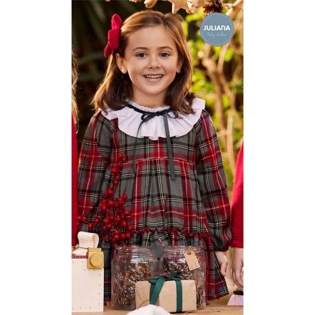 Juliana Invierno Vestido bebé niña Melodía Cuadros