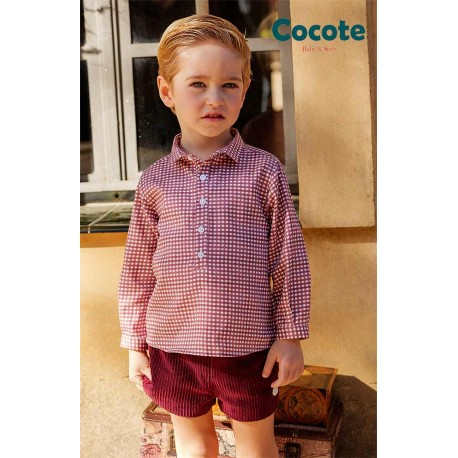 Cocote Invierno Conjunto niño Vichy Burdeos