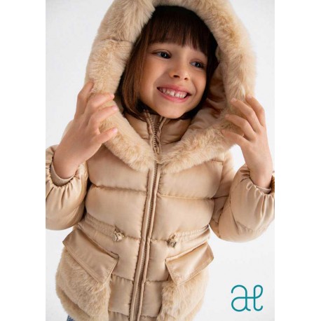 Abel & Lula Winter Girl Hair Almond Satin Coat