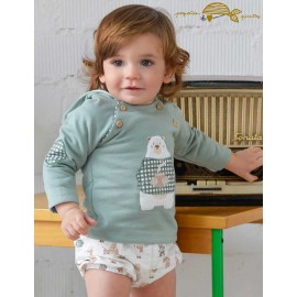 Pequeños Piratas Winter Baby Boy Green Set Bear