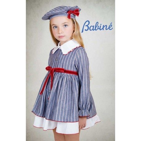 Babine Winter Girl Blue Denim Stripped Dress