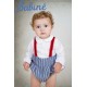 Babiné Invierno Conjunto bebé niño Blanco y Denim Rayas