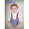 Babiné Invierno Conjunto bebé niño Blanco y Denim Rayas