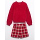 Abel & Lula Invierno Conjunto niña Rojo Cuadros