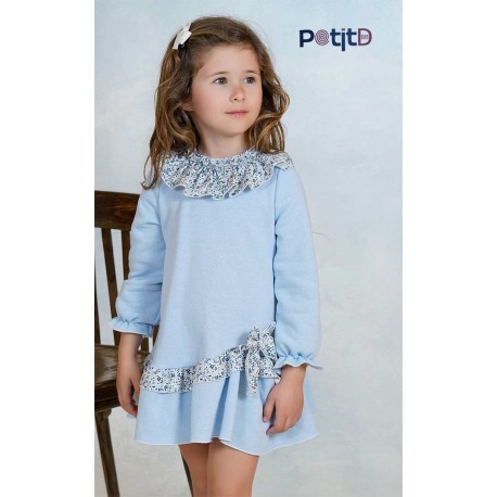 Petit DBB Winter Girl Blue Dress Flowers