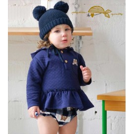 Pequeños Piratas Winter Baby Girl Navy Set Bears