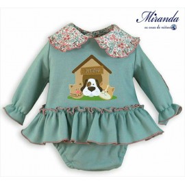 Miranda Invierno Conjunto bebé niña Verde Agua Animales