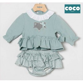 Coco Acqua Winter Baby Girl Water Green Set Small Diamonds