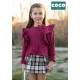 Coco Acqua Invierno Conjunto niña Vino y Cuadros