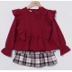 Coco Acqua Invierno Conjunto niña Vino y Cuadros