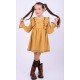 Nekenia Winter Girl Crinkled Ocher Dress