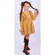 Nekenia Winter Girl Crinkled Ocher Dress