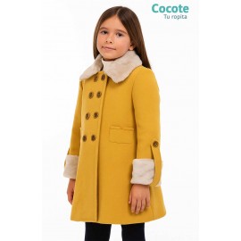 Cocote Invierno Abrigo niña Mostaza Pelo