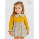 Blanca Valiente Winter Girl Combined Ocher Dress Flowers