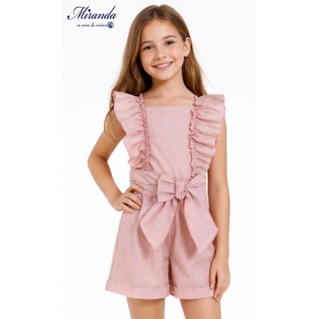 Miranda Verano Conjunto niña Mono Rosa Ceremonia