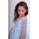 Nekenia Verano Vestido niña Ceremonia Azul Apliques Bordados
