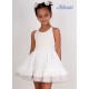 Nekenia Verano Vestido niña Ceremonia Blanco y Beige Bordado