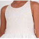 Nekenia Verano Vestido niña Ceremonia Blanco y Beige Bordado