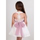 Nekenia Summer Girl White Ceremony Dress Pink Tulle Sash