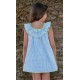 Vera Summer Girl Dress Blue Small Squares