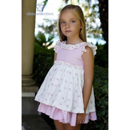 DBB Collection Summer Girl White and Pink Dress