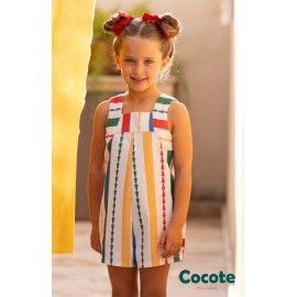 Cocote Verano Mono niña Rayas Multicolor Rojo
