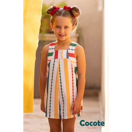 Cocote Verano Mono niña Rayas Multicolor Rojo