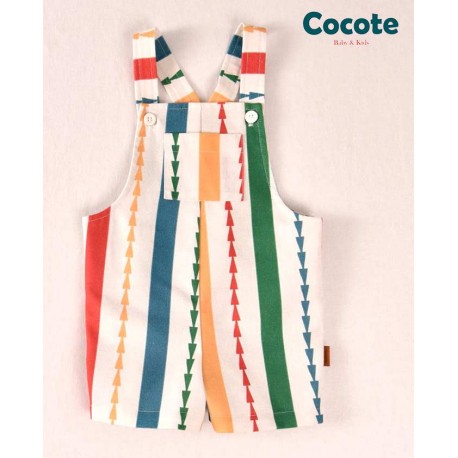 Cocote Summer Boy Multicolor Stripes Overalls Red