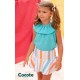 Cocote Summer Girl Turquoise Set Orange Multicolor Stripes