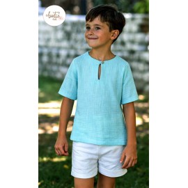 Boetie Summer Boy Turquoise and White Set Florian