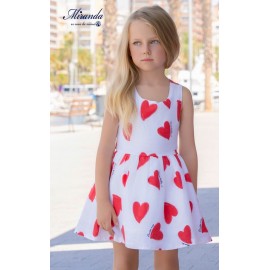 Miranda Verano Vestido bebé niña Blanco Corazones