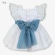 Miranda Verano Vestido bebé niña Blanco Plumeti Tul Azul