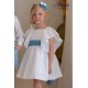 Miranda Verano Vestido niña Blanco Plumeti Tul Azul
