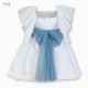 Miranda Summer Girl White Dress Plumetis Blue Tulle